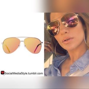 NEW QUAY Top Gun Silver Frame Aviator Sunglasses